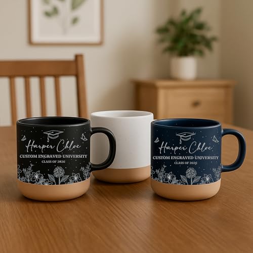 Personalized Class Of 2026 Gifts, Custom Engraved Ceramic Coffee Mug, Graduation Gift for Her, College Graduations Decorations Keepsake