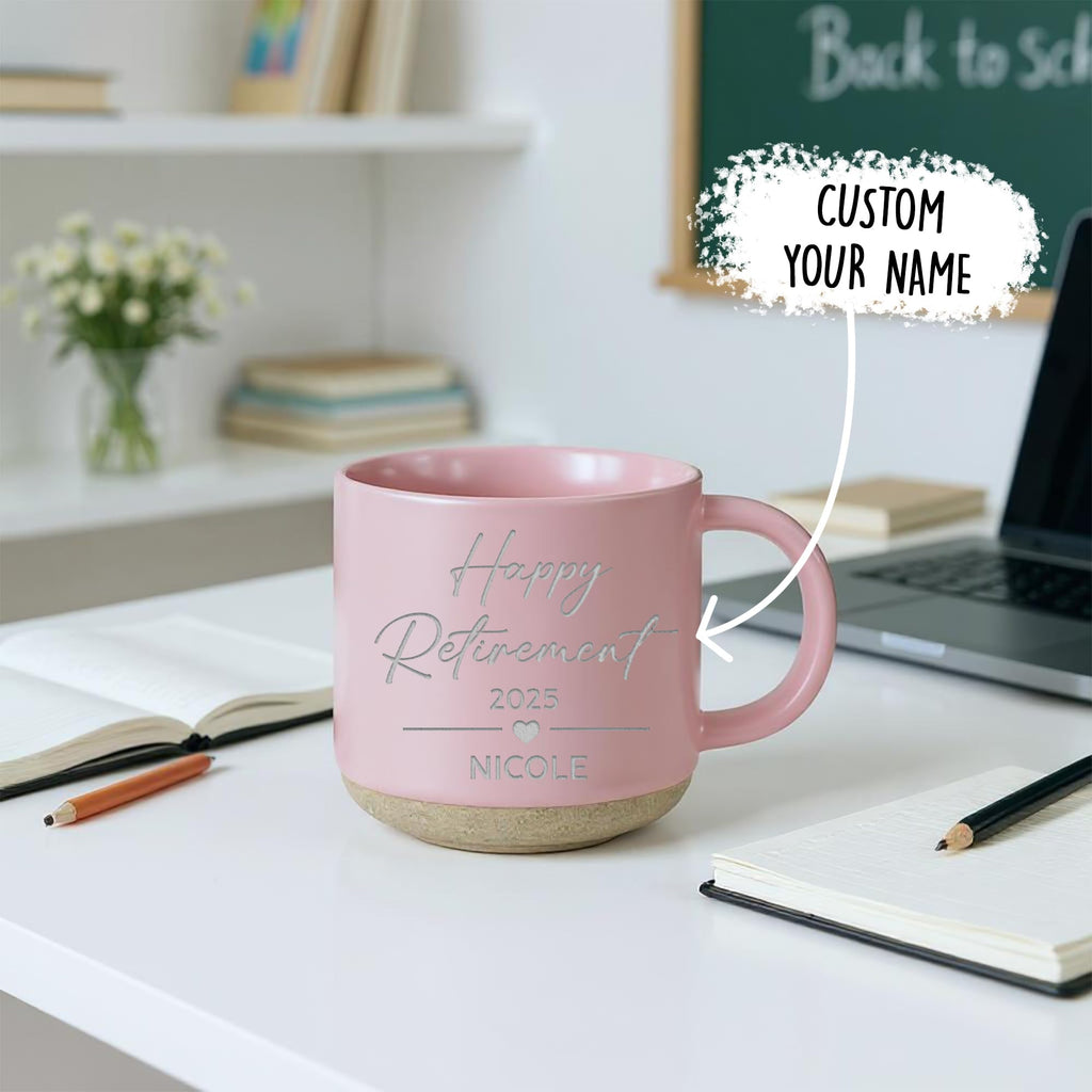 Personalized Engraved Retired Mug - Custom Ceramic Coffee Cup 12oz, Unique Retirement Gift for Men or Women, Funny Personalized Retirement Gifts Idea