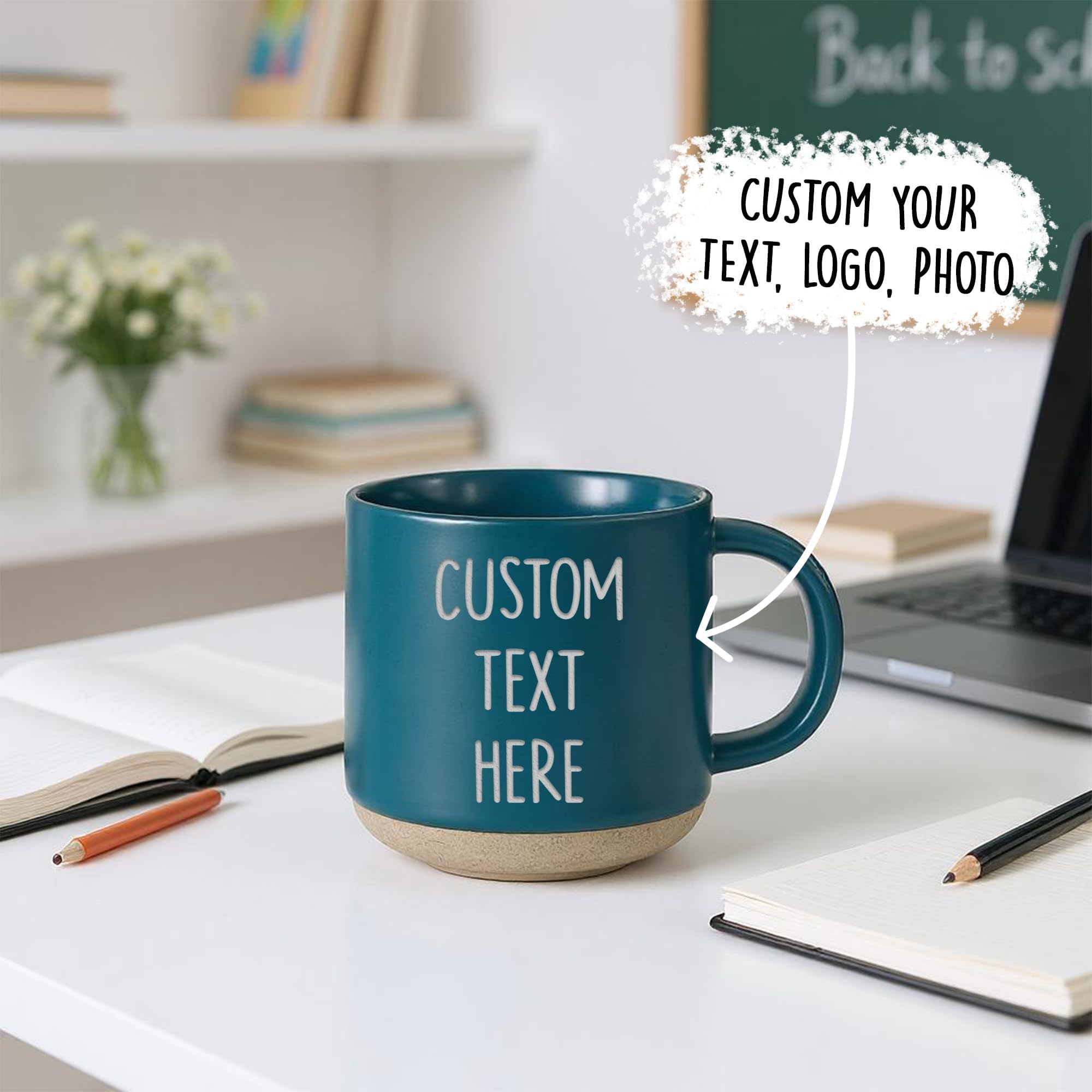 Custom Coffee Mug – Personalized Ceramic Cup with Name – 12 oz Cute Coffee Mugs – Unique Customized Gifts – Design Your Own Customizable Mug – Large Custom Cups for Men & Women