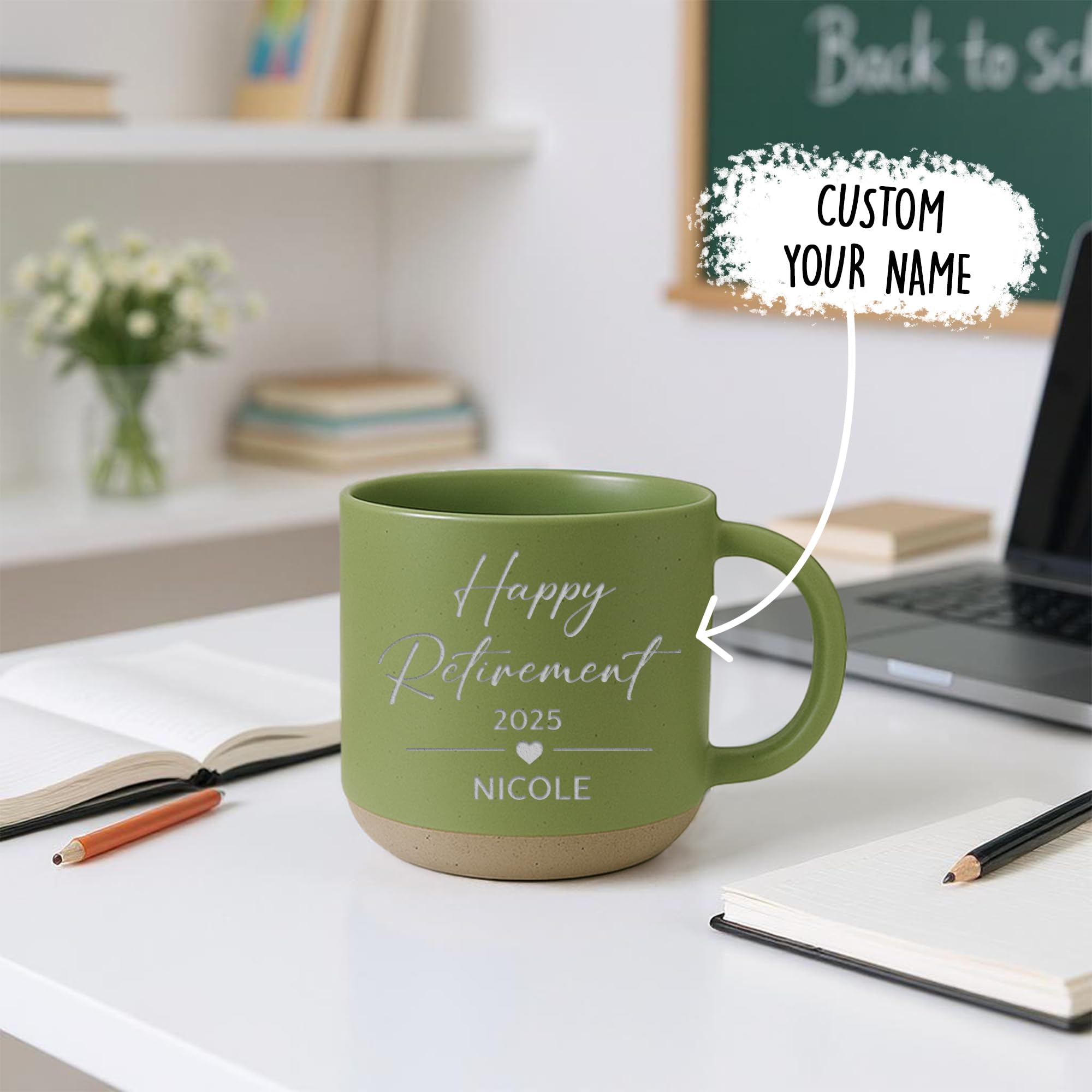 Personalized Engraved Retired Mug - Custom Ceramic Coffee Cup 12oz, Unique Retirement Gift for Men or Women, Funny Personalized Retirement Gifts Idea