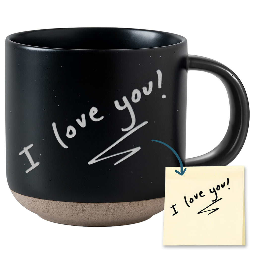 Custom Handwriting Mug 12oz – Personalized Engraved Ceramic Coffee Cup Gift