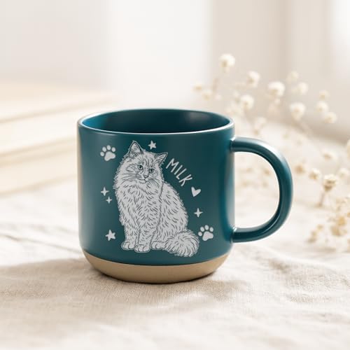 Custom Pet Engraved Mug - Personalized Ceramic Coffee Cup with Dog or Cat Photo and Name, Memorial Gift, Unique Pet Lover Keepsake