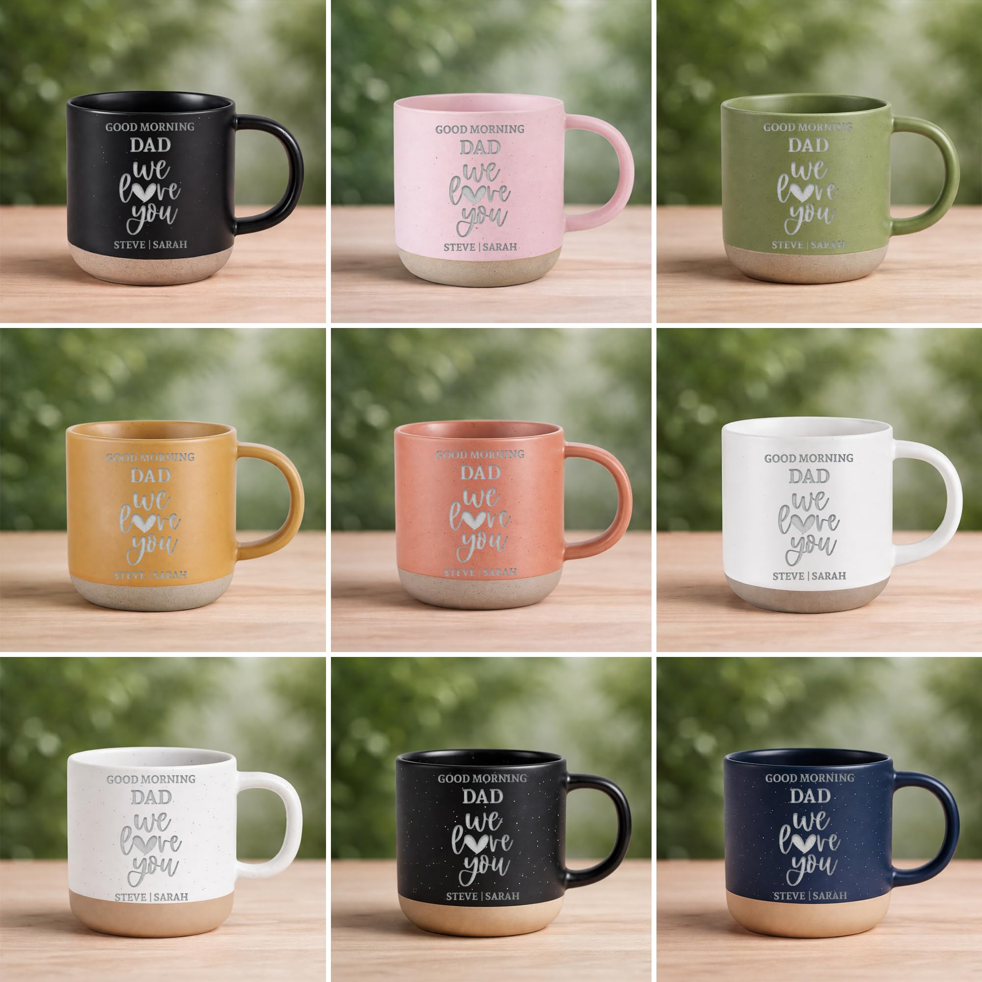 Personalized Dad Gift Custom Engraved Ceramic Mug 12oz, I Love You Dad Coffee Mug, Custom Name Mug for Father, Birthday Gift for Dad