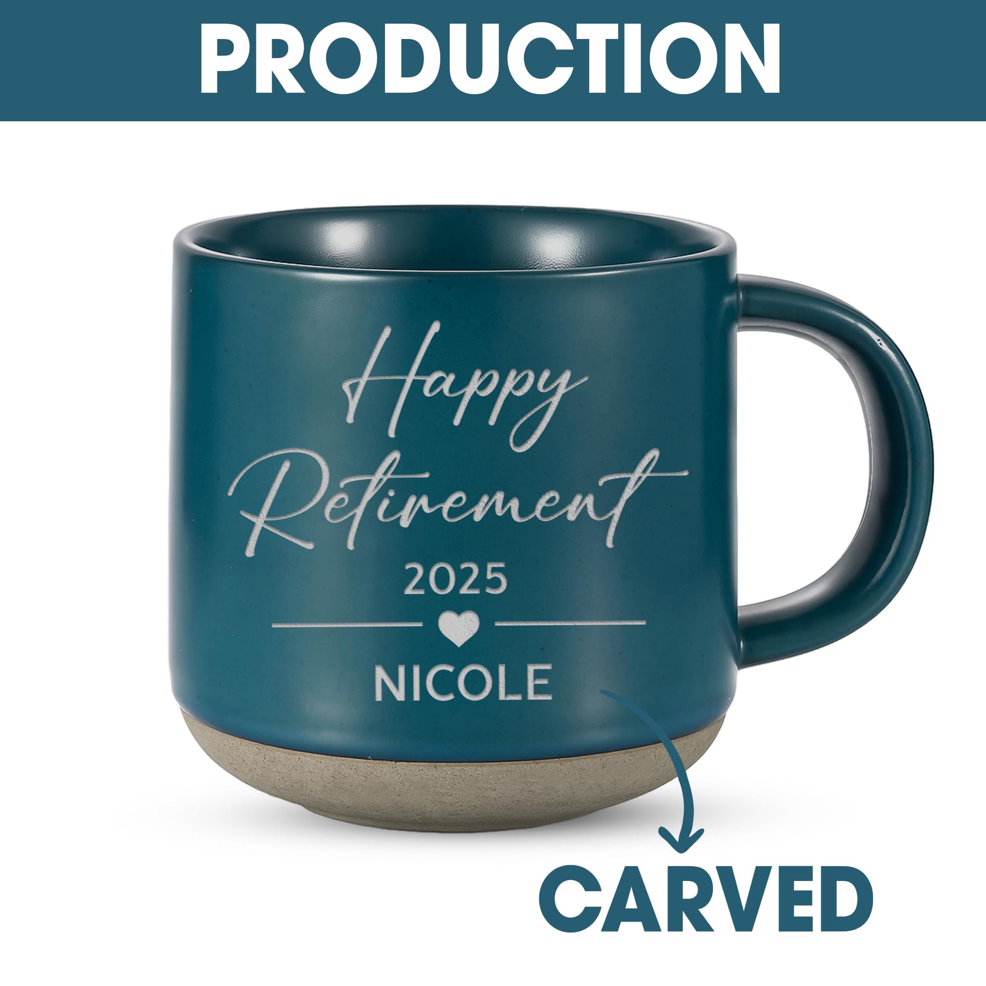 Personalized Engraved Retired Mug - Custom Ceramic Coffee Cup 12oz, Unique Retirement Gift for Men or Women, Funny Personalized Retirement Gifts Idea