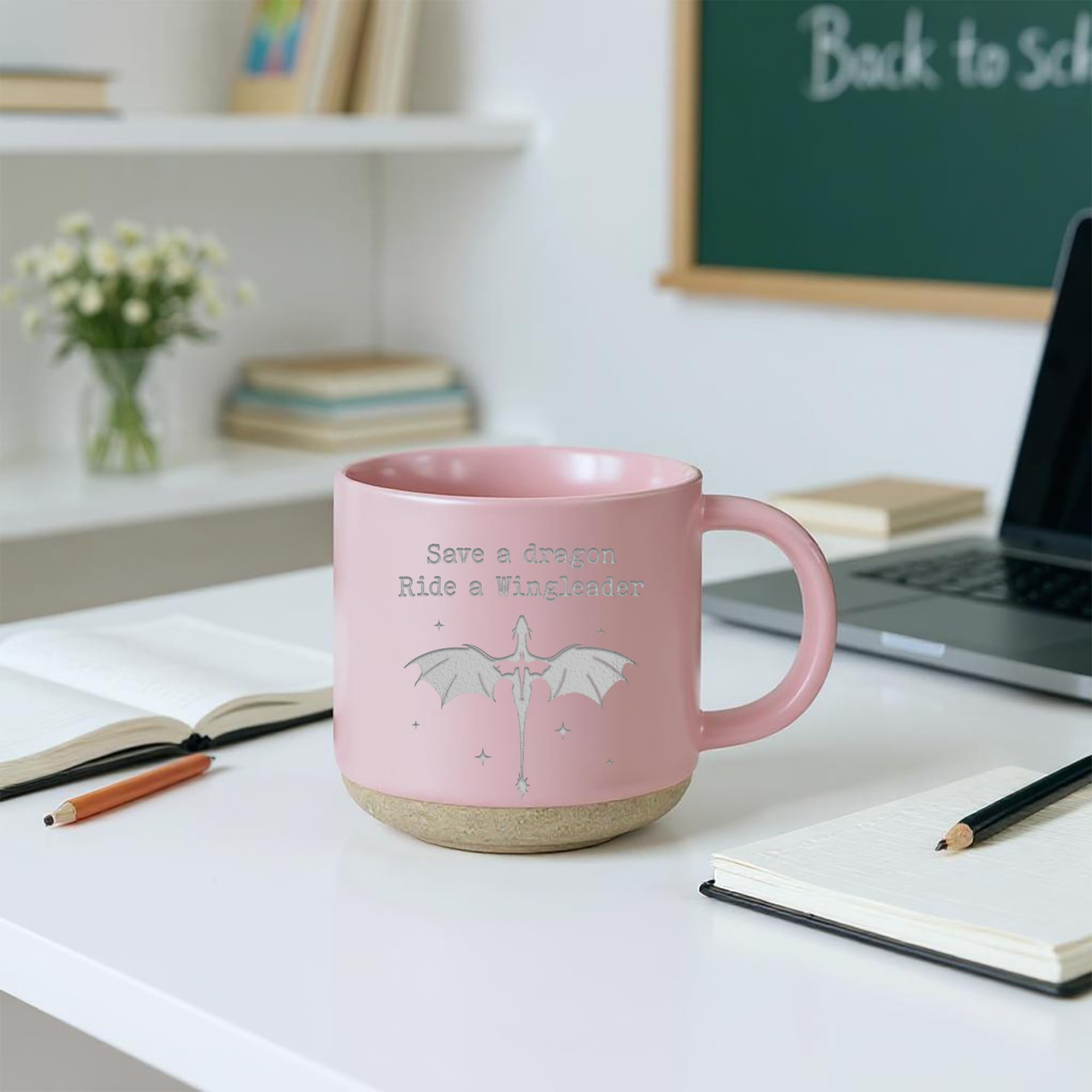 Engraved Wingleader Mug - Dragon Rider Inspired Coffee Cup, Bookish Fantasy Drinkware 12OZ, Unique Reader Present for Fans
