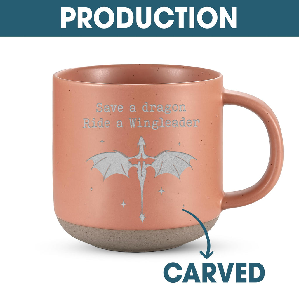 Engraved Wingleader Mug - Dragon Rider Inspired Coffee Cup, Bookish Fantasy Drinkware 12OZ, Unique Reader Present for Fans