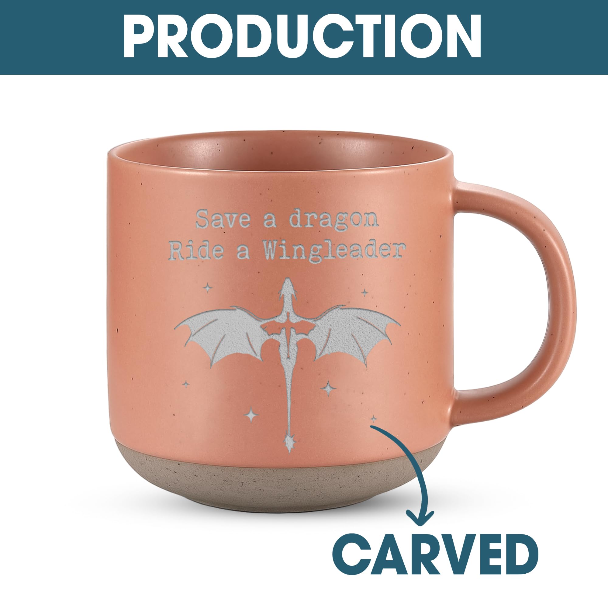 Engraved Wingleader Mug - Dragon Rider Inspired Coffee Cup, Bookish Fantasy Drinkware 12OZ, Unique Reader Present for Fans