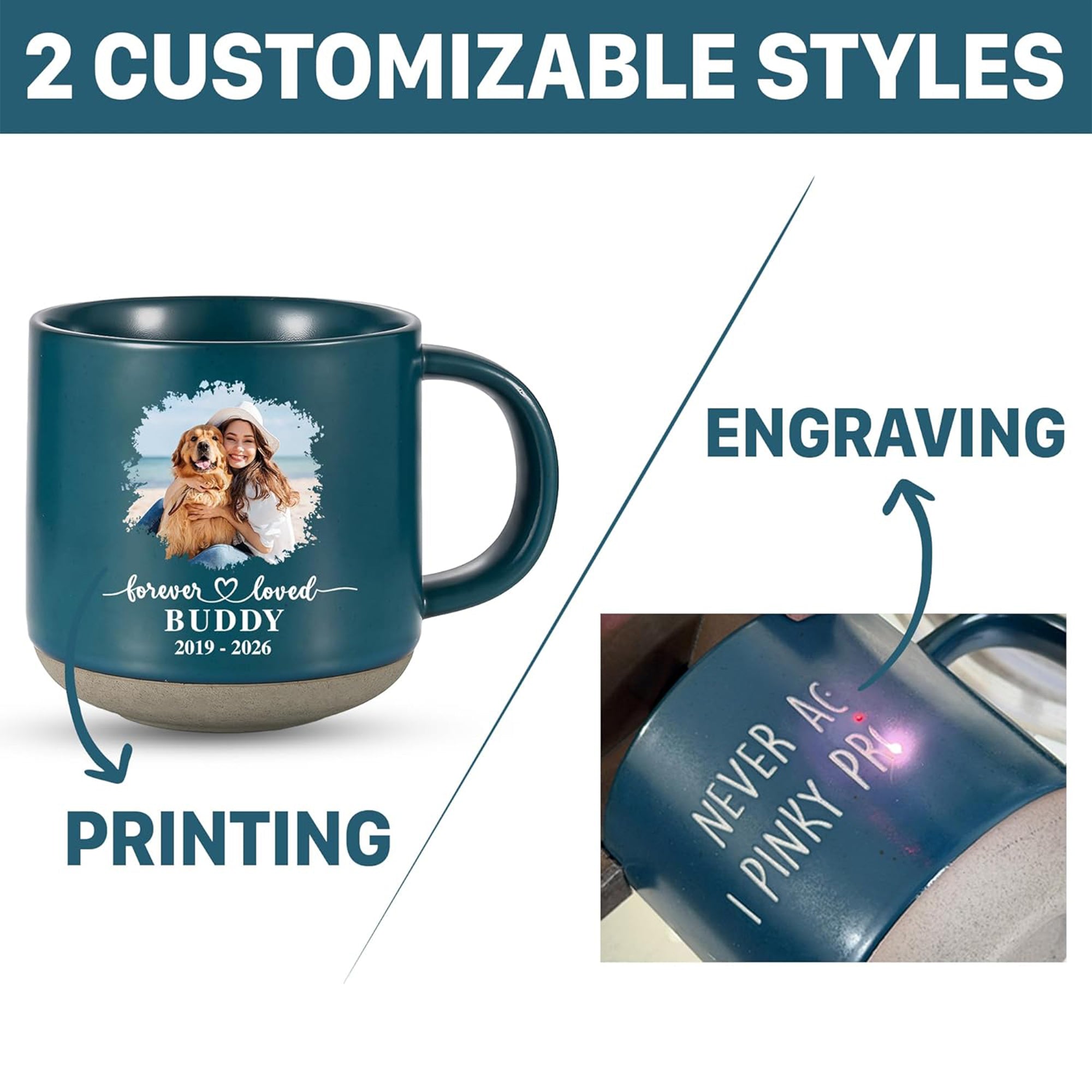 Custom Coffee Mug – Personalized Ceramic Cup with Name – 12 oz Cute Coffee Mugs – Unique Customized Gifts – Design Your Own Customizable Mug – Large Custom Cups for Men & Women