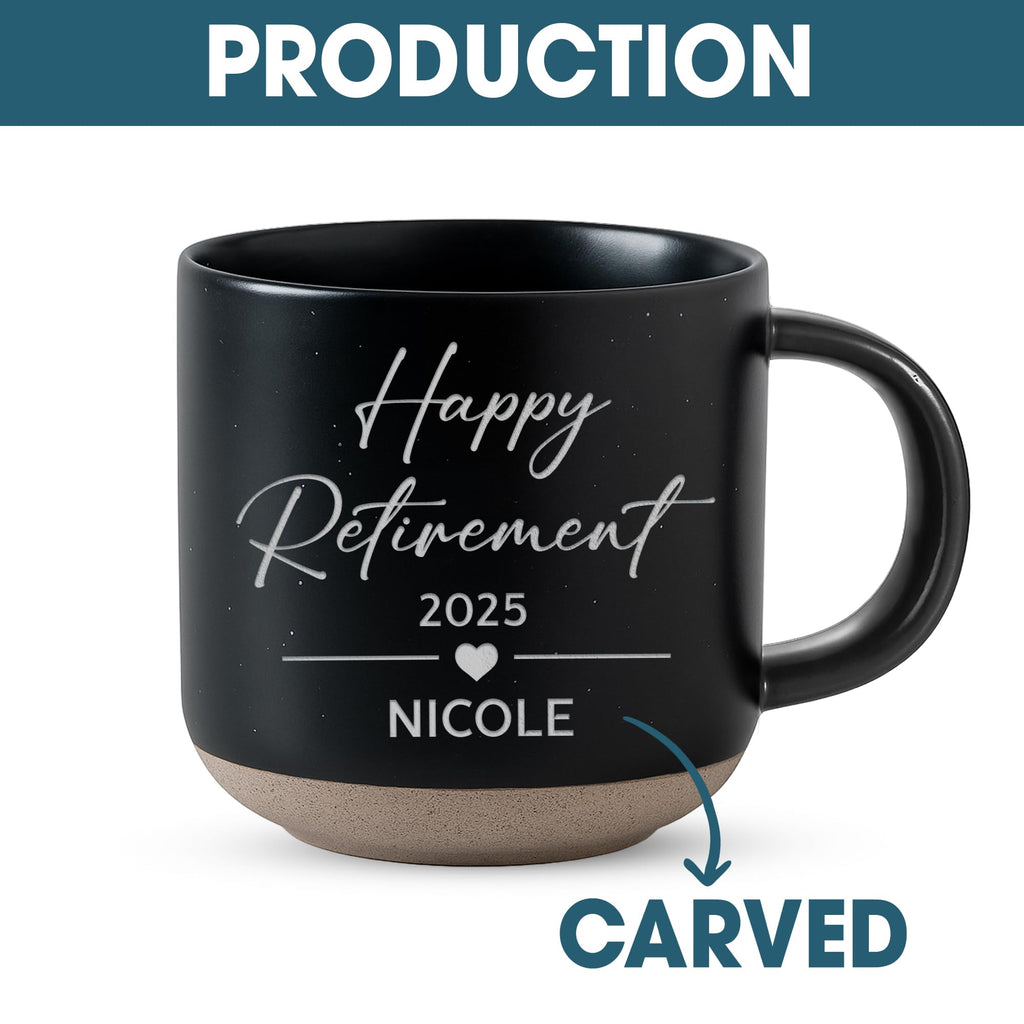 Personalized Engraved Retired Mug - Custom Ceramic Coffee Cup 12oz, Unique Retirement Gift for Men or Women, Funny Personalized Retirement Gifts Idea