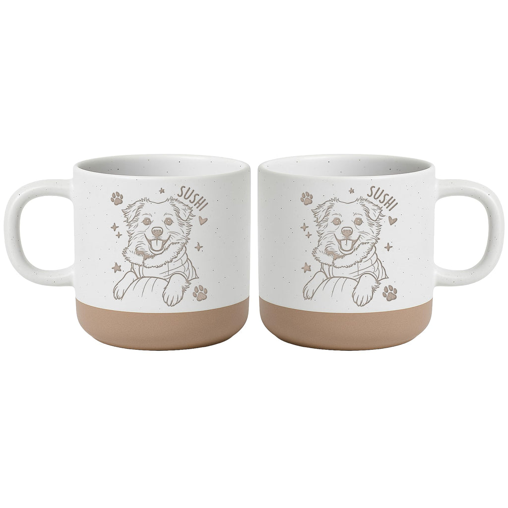 Custom Pet Engraved Mug - Personalized Ceramic Coffee Cup with Dog or Cat Photo and Name, Memorial Gift, Unique Pet Lover Keepsake