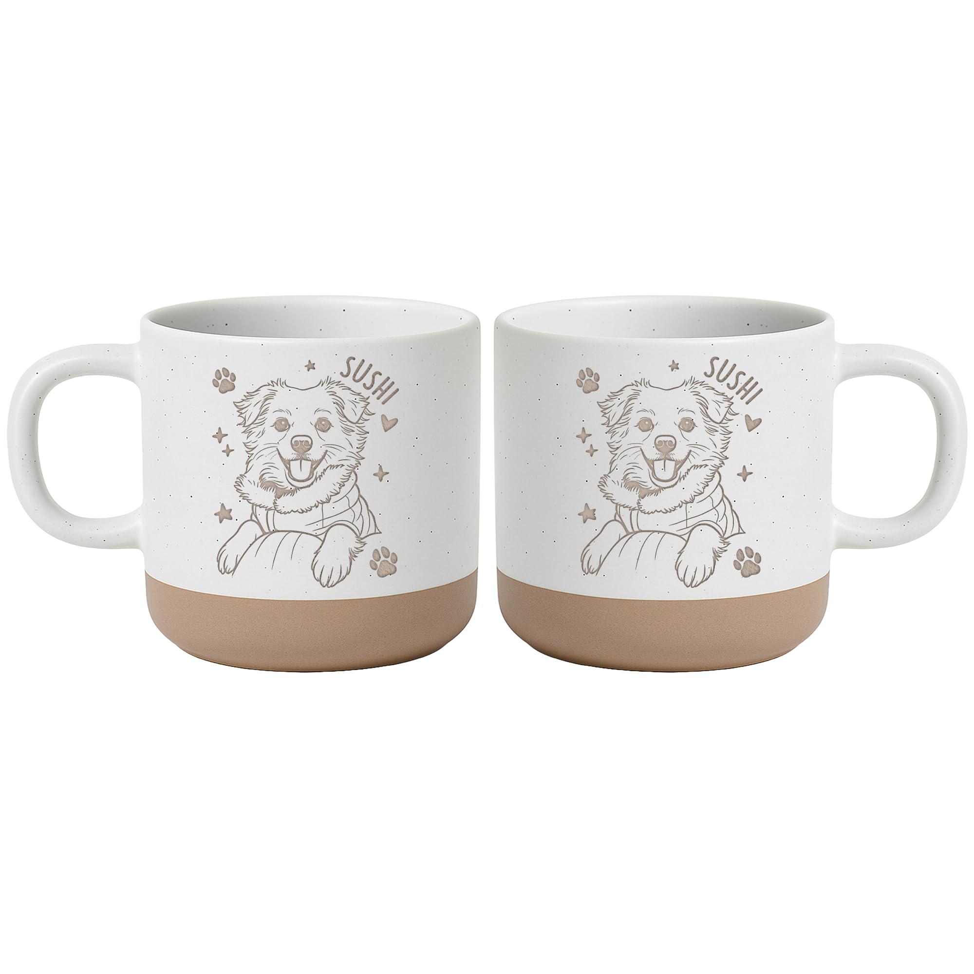 Custom Pet Engraved Mug - Personalized Ceramic Coffee Cup with Dog or Cat Photo and Name, Memorial Gift, Unique Pet Lover Keepsake