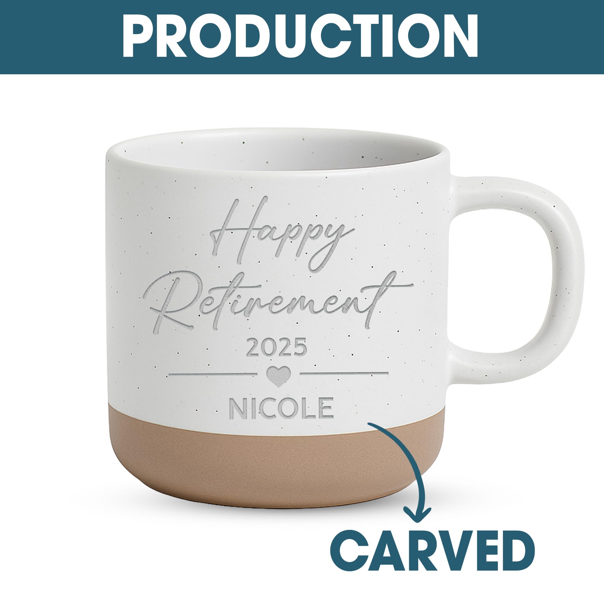 Personalized Engraved Retired Mug - Custom Ceramic Coffee Cup 12oz, Unique Retirement Gift for Men or Women, Funny Personalized Retirement Gifts Idea