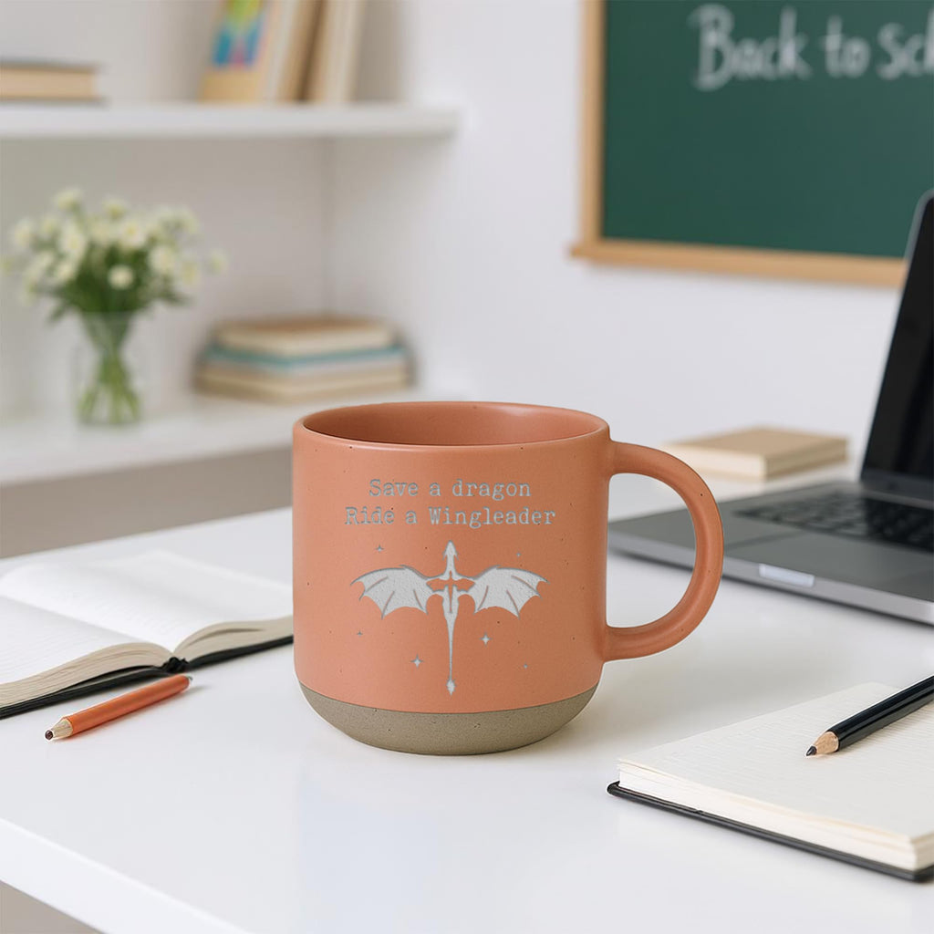 Engraved Wingleader Mug - Dragon Rider Inspired Coffee Cup, Bookish Fantasy Drinkware 12OZ, Unique Reader Present for Fans