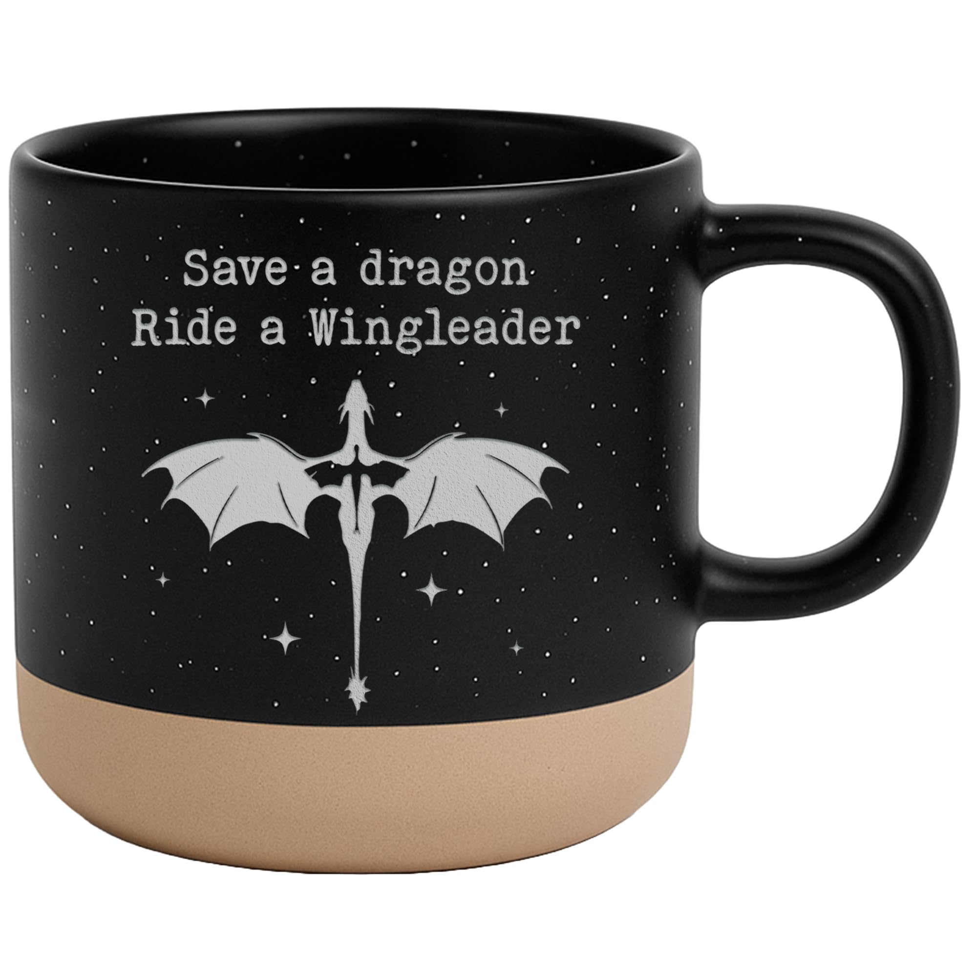 Engraved Wingleader Mug - Dragon Rider Inspired Coffee Cup, Bookish Fantasy Drinkware 12OZ, Unique Reader Present for Fans