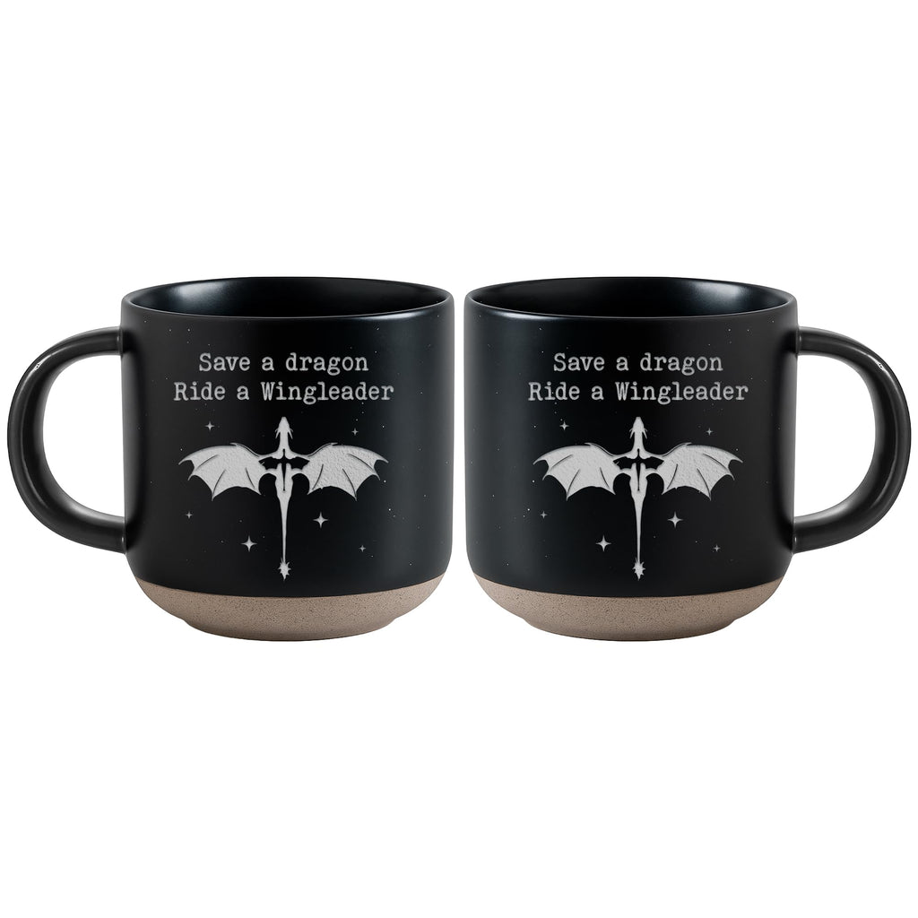 Engraved Wingleader Mug - Dragon Rider Inspired Coffee Cup, Bookish Fantasy Drinkware 12OZ, Unique Reader Present for Fans