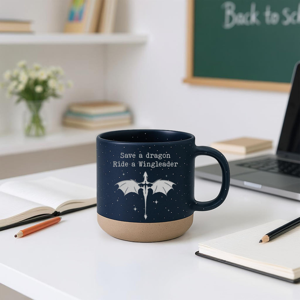 Engraved Wingleader Mug - Dragon Rider Inspired Coffee Cup, Bookish Fantasy Drinkware 12OZ, Unique Reader Present for Fans