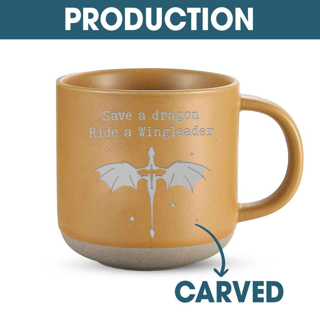 Engraved Wingleader Mug - Dragon Rider Inspired Coffee Cup, Bookish Fantasy Drinkware 12OZ, Unique Reader Present for Fans