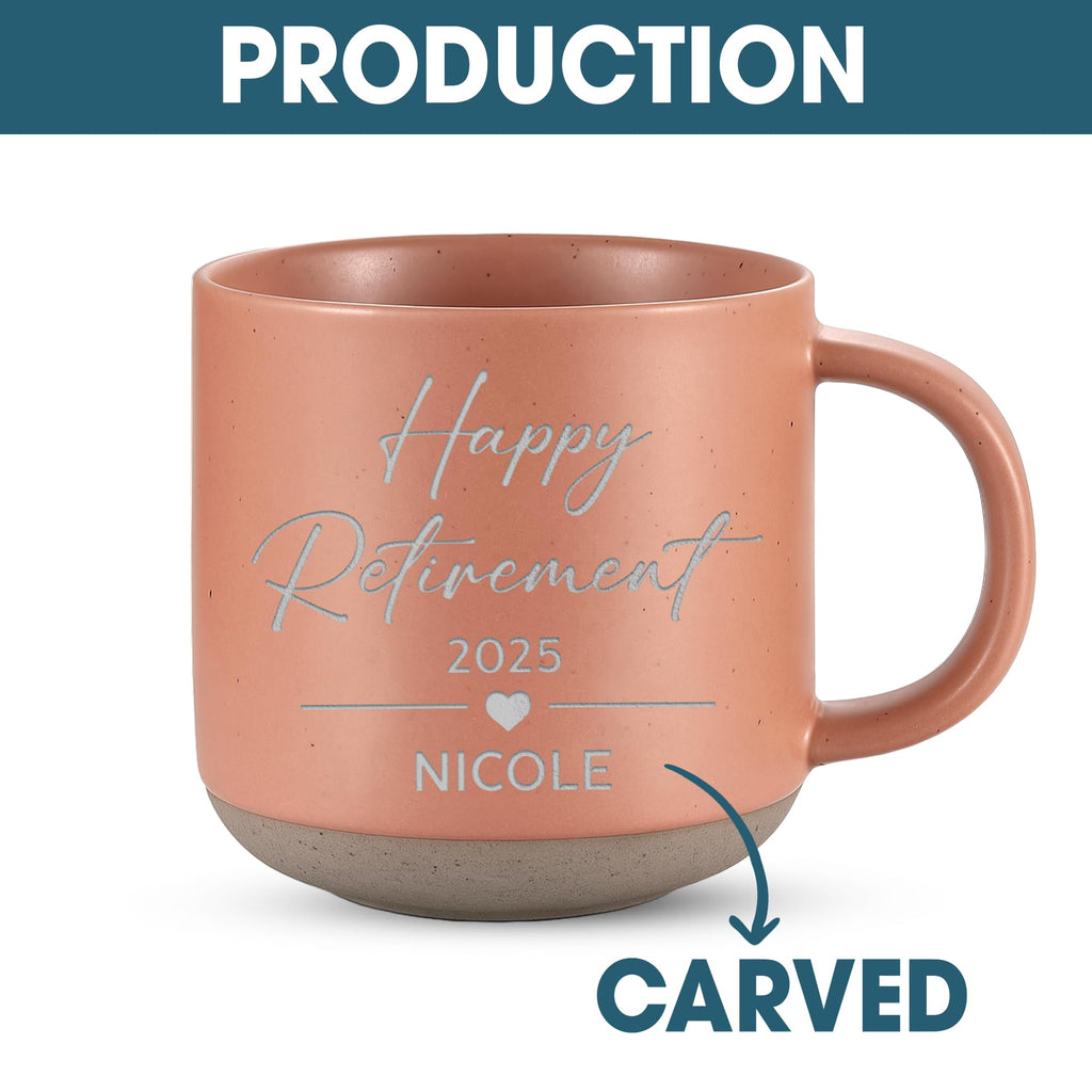 Personalized Engraved Retired Mug - Custom Ceramic Coffee Cup 12oz, Unique Retirement Gift for Men or Women, Funny Personalized Retirement Gifts Idea