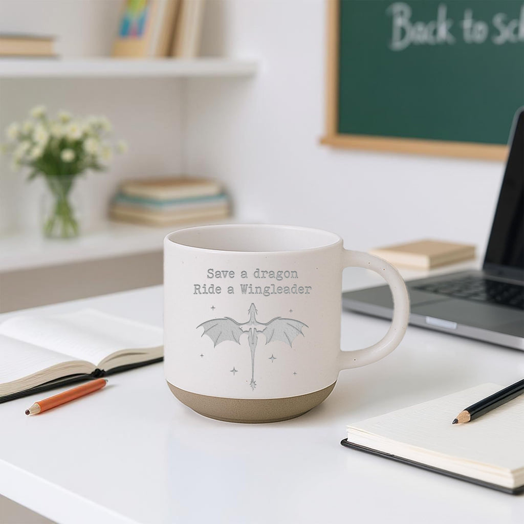 Engraved Wingleader Mug - Dragon Rider Inspired Coffee Cup, Bookish Fantasy Drinkware 12OZ, Unique Reader Present for Fans