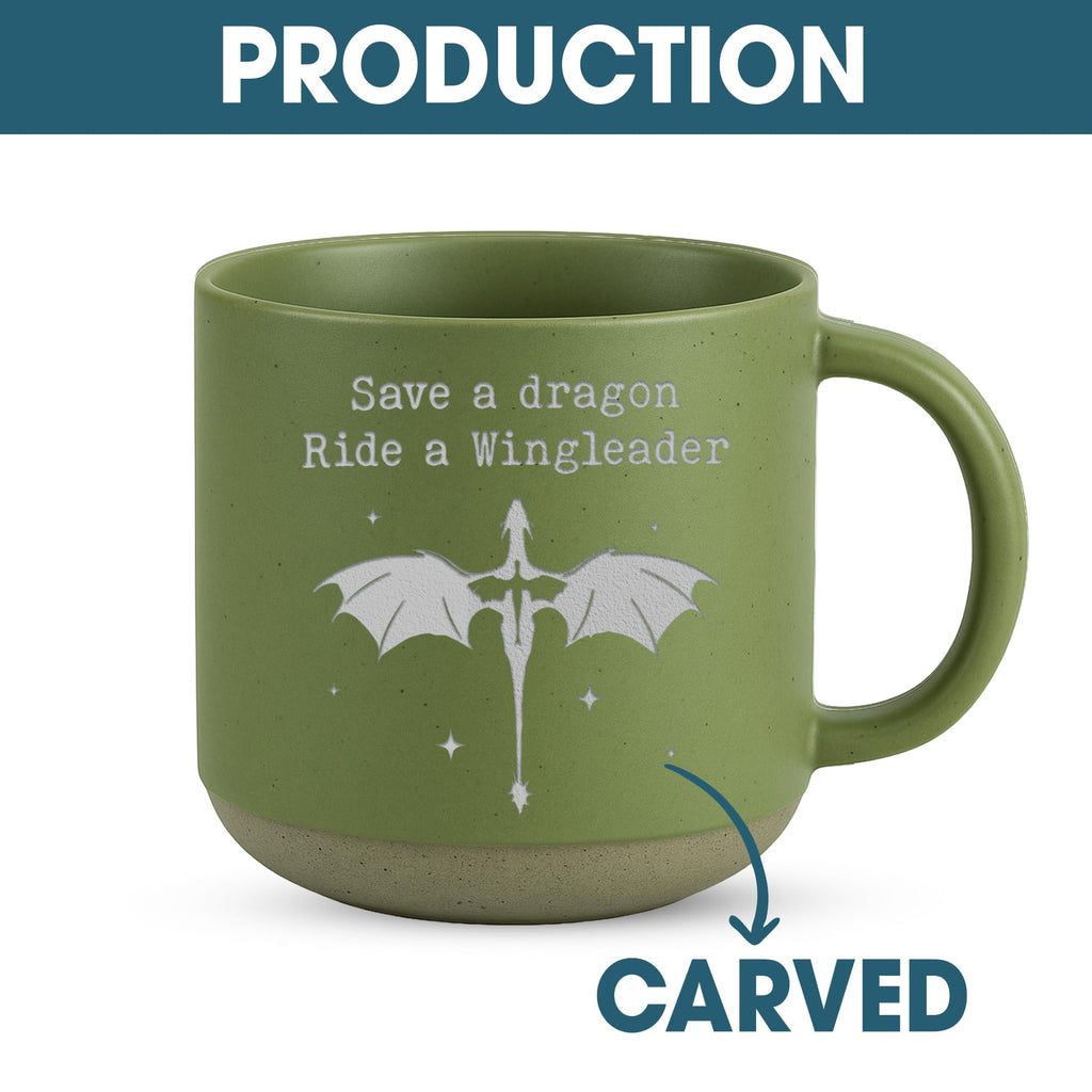 Engraved Wingleader Mug - Dragon Rider Inspired Coffee Cup, Bookish Fantasy Drinkware 12OZ, Unique Reader Present for Fans