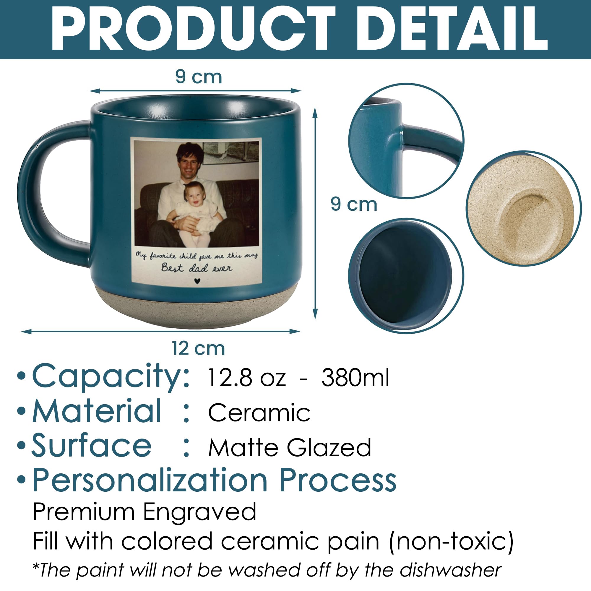 Personalized Coffee Mug with Vintage Photo, Custom 12oz Coffee Cup, Unique Gift for Mom Dad Family, Memorial Gift, Photo Mug Custom