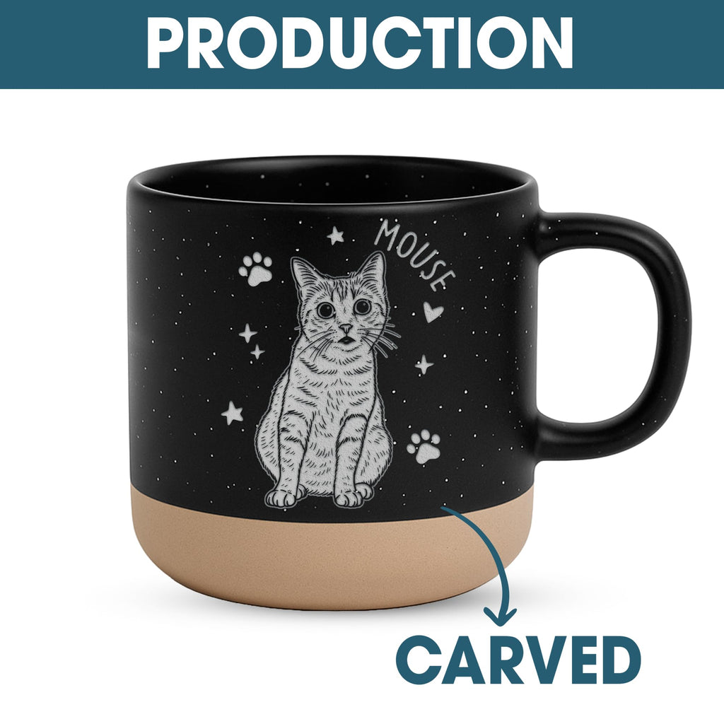 Custom Pet Engraved Mug - Personalized Ceramic Coffee Cup with Dog or Cat Photo and Name, Memorial Gift, Unique Pet Lover Keepsake