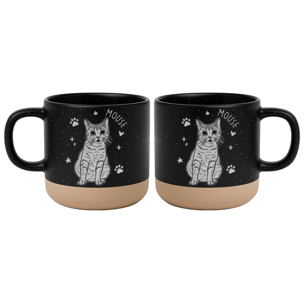 Custom Pet Engraved Mug - Personalized Ceramic Coffee Cup with Dog or Cat Photo and Name, Memorial Gift, Unique Pet Lover Keepsake
