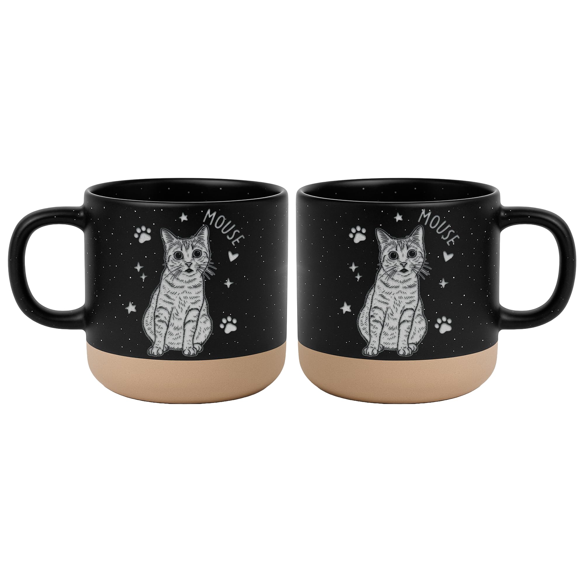 Custom Pet Engraved Mug - Personalized Ceramic Coffee Cup with Dog or Cat Photo and Name, Memorial Gift, Unique Pet Lover Keepsake