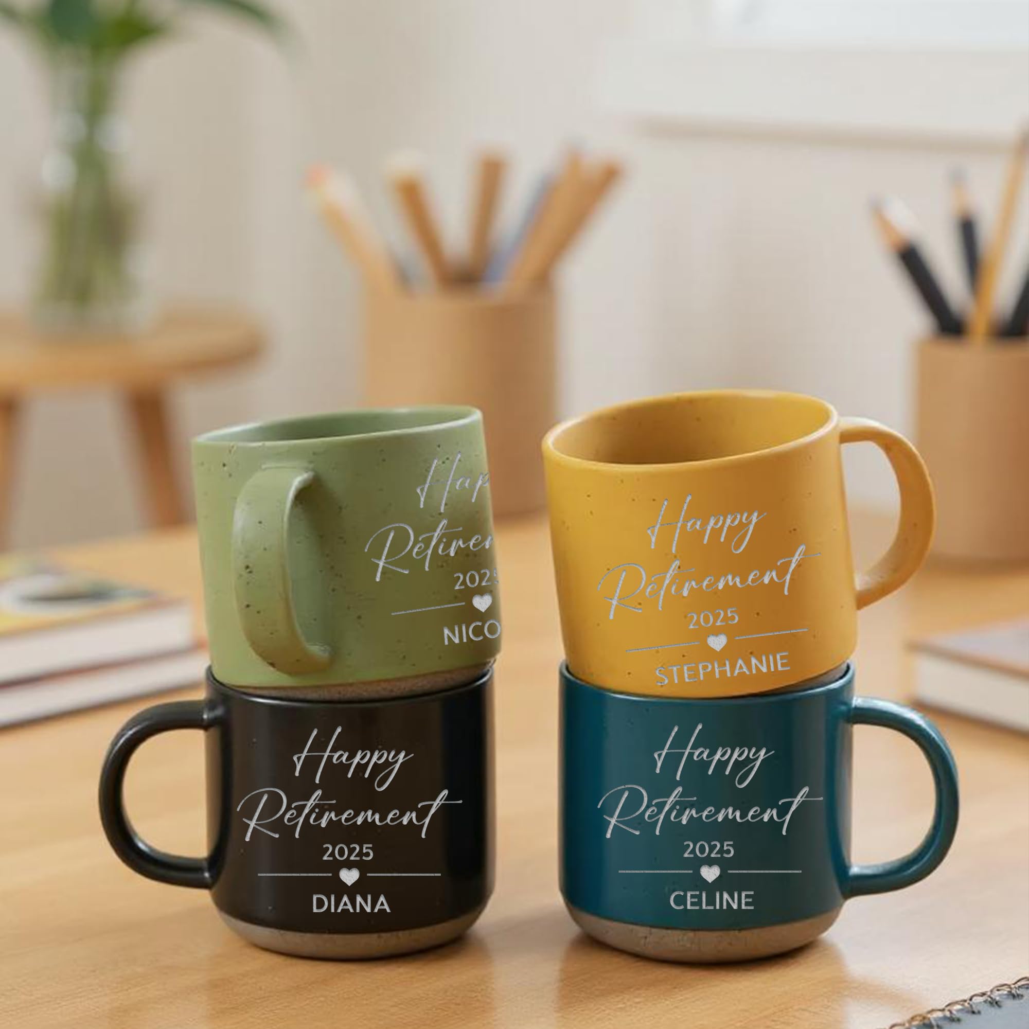 Personalized Engraved Retired Mug - Custom Ceramic Coffee Cup 12oz, Unique Retirement Gift for Men or Women, Funny Personalized Retirement Gifts Idea