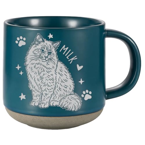 Custom Pet Engraved Mug - Personalized Ceramic Coffee Cup with Dog or Cat Photo and Name, Memorial Gift, Unique Pet Lover Keepsake