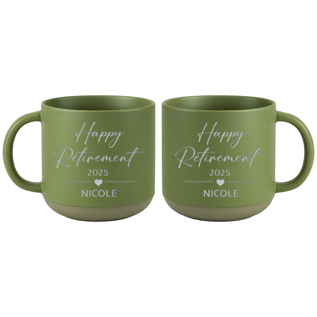 Personalized Engraved Retired Mug - Custom Ceramic Coffee Cup 12oz, Unique Retirement Gift for Men or Women, Funny Personalized Retirement Gifts Idea