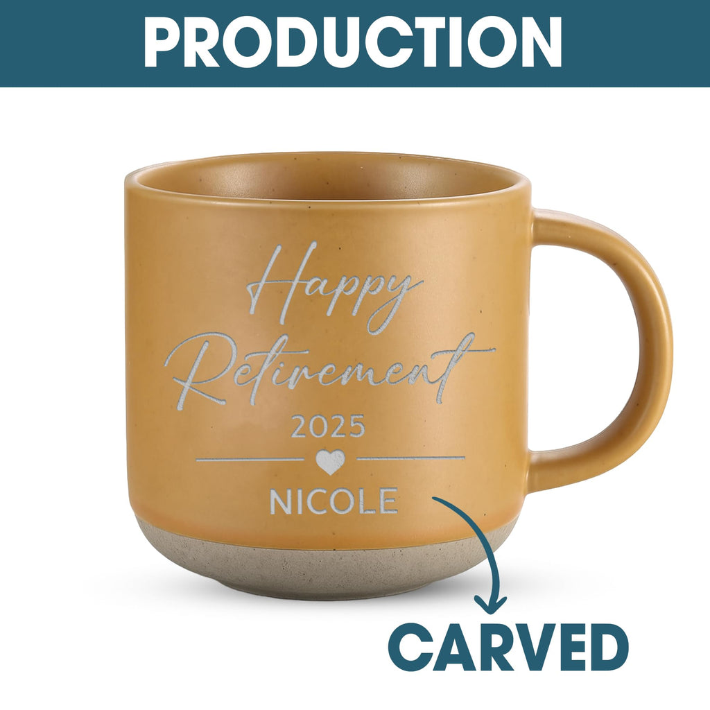 Personalized Engraved Retired Mug - Custom Ceramic Coffee Cup 12oz, Unique Retirement Gift for Men or Women, Funny Personalized Retirement Gifts Idea