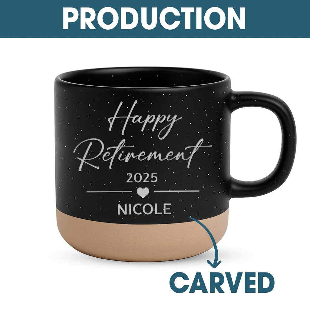 Personalized Engraved Retired Mug - Custom Ceramic Coffee Cup 12oz, Unique Retirement Gift for Men or Women, Funny Personalized Retirement Gifts Idea