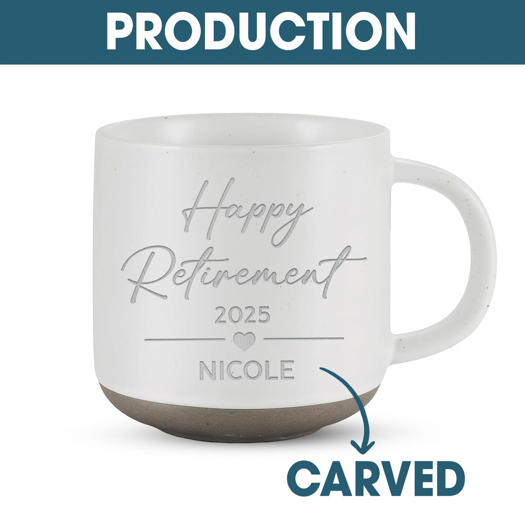 Personalized Engraved Retired Mug - Custom Ceramic Coffee Cup 12oz, Unique Retirement Gift for Men or Women, Funny Personalized Retirement Gifts Idea