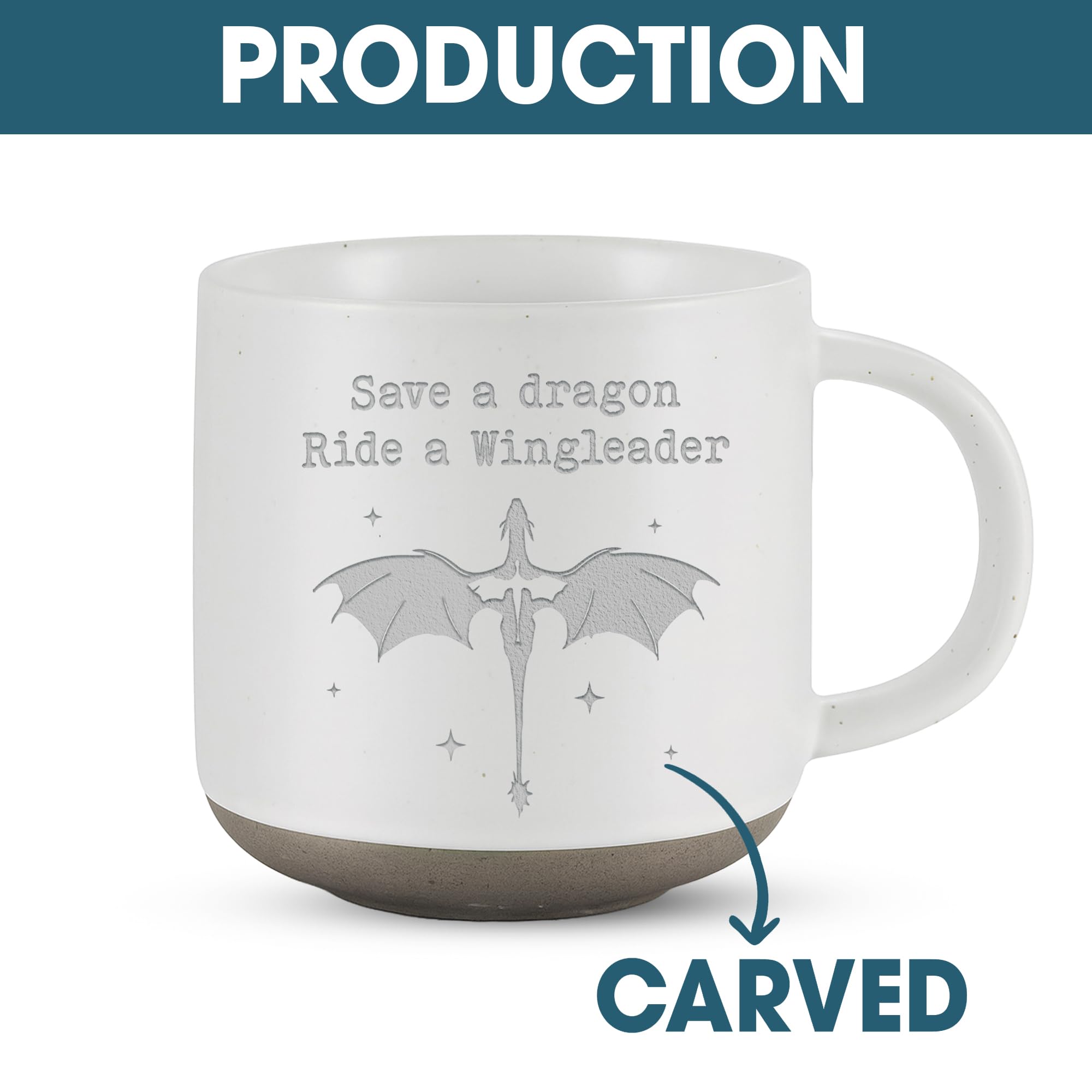 Engraved Wingleader Mug - Dragon Rider Inspired Coffee Cup, Bookish Fantasy Drinkware 12OZ, Unique Reader Present for Fans