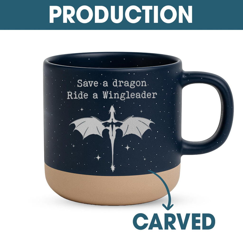 Engraved Wingleader Mug - Dragon Rider Inspired Coffee Cup, Bookish Fantasy Drinkware 12OZ, Unique Reader Present for Fans