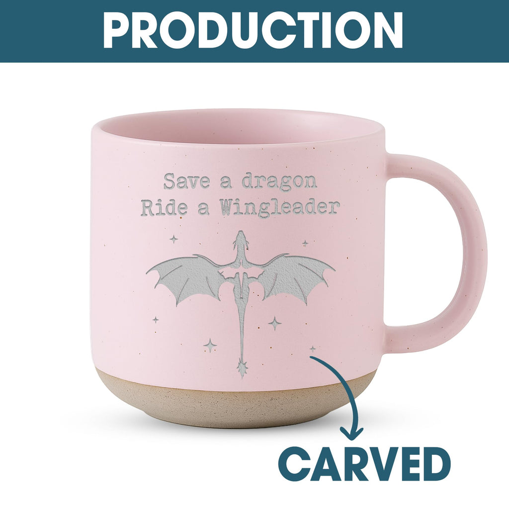 Engraved Wingleader Mug - Dragon Rider Inspired Coffee Cup, Bookish Fantasy Drinkware 12OZ, Unique Reader Present for Fans