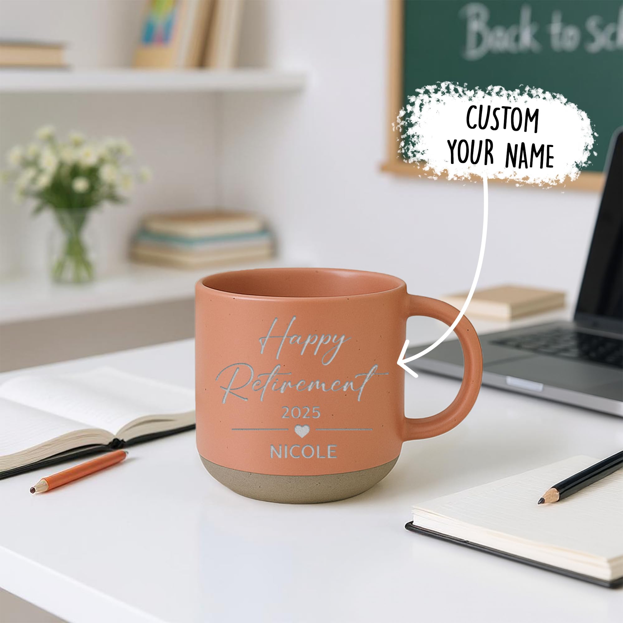 Personalized Engraved Retired Mug - Custom Ceramic Coffee Cup 12oz, Unique Retirement Gift for Men or Women, Funny Personalized Retirement Gifts Idea