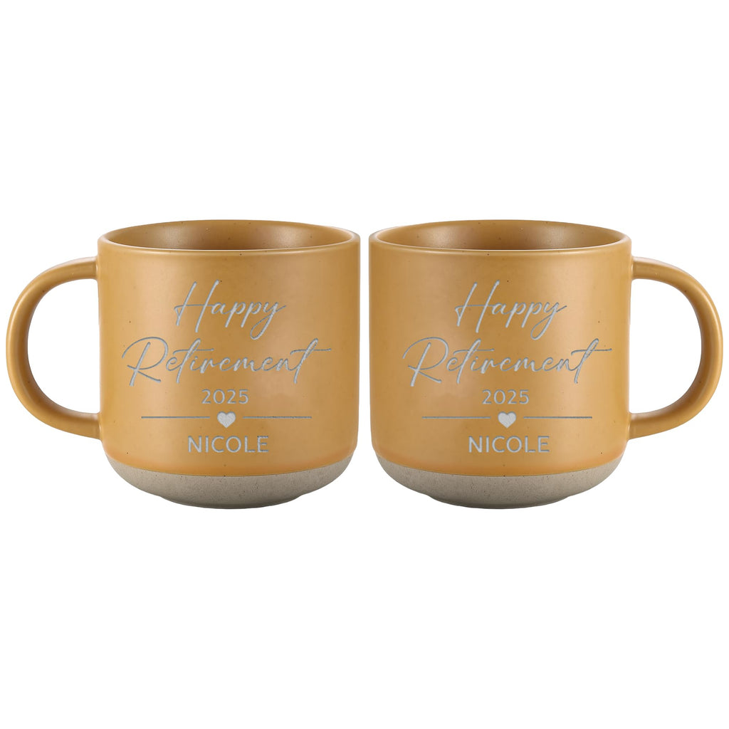 Personalized Engraved Retired Mug - Custom Ceramic Coffee Cup 12oz, Unique Retirement Gift for Men or Women, Funny Personalized Retirement Gifts Idea