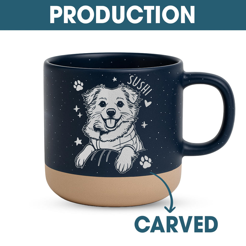 Custom Pet Engraved Mug - Personalized Ceramic Coffee Cup with Dog or Cat Photo and Name, Memorial Gift, Unique Pet Lover Keepsake