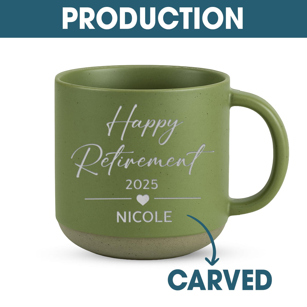 Personalized Engraved Retired Mug - Custom Ceramic Coffee Cup 12oz, Unique Retirement Gift for Men or Women, Funny Personalized Retirement Gifts Idea