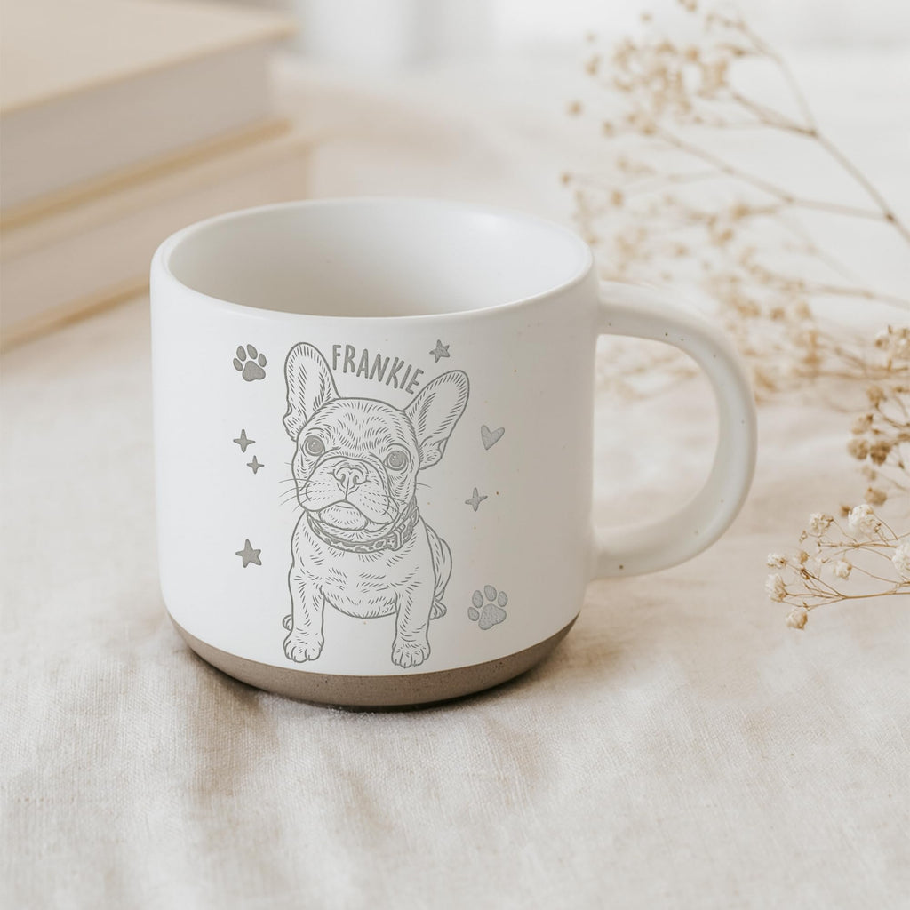 Custom Pet Engraved Mug - Personalized Ceramic Coffee Cup with Dog or Cat Photo and Name, Memorial Gift, Unique Pet Lover Keepsake