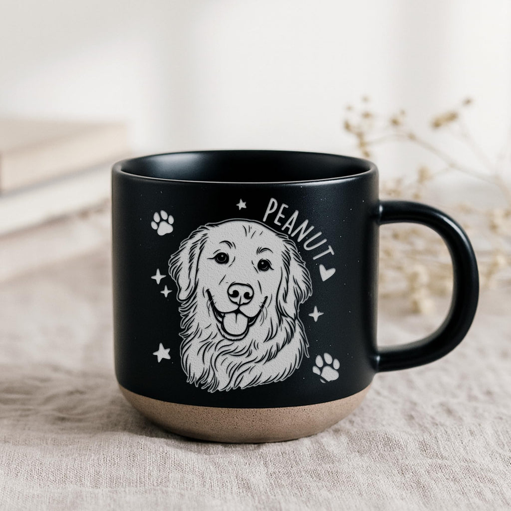 Custom Pet Engraved Mug - Personalized Ceramic Coffee Cup with Dog or Cat Photo and Name, Memorial Gift, Unique Pet Lover Keepsake