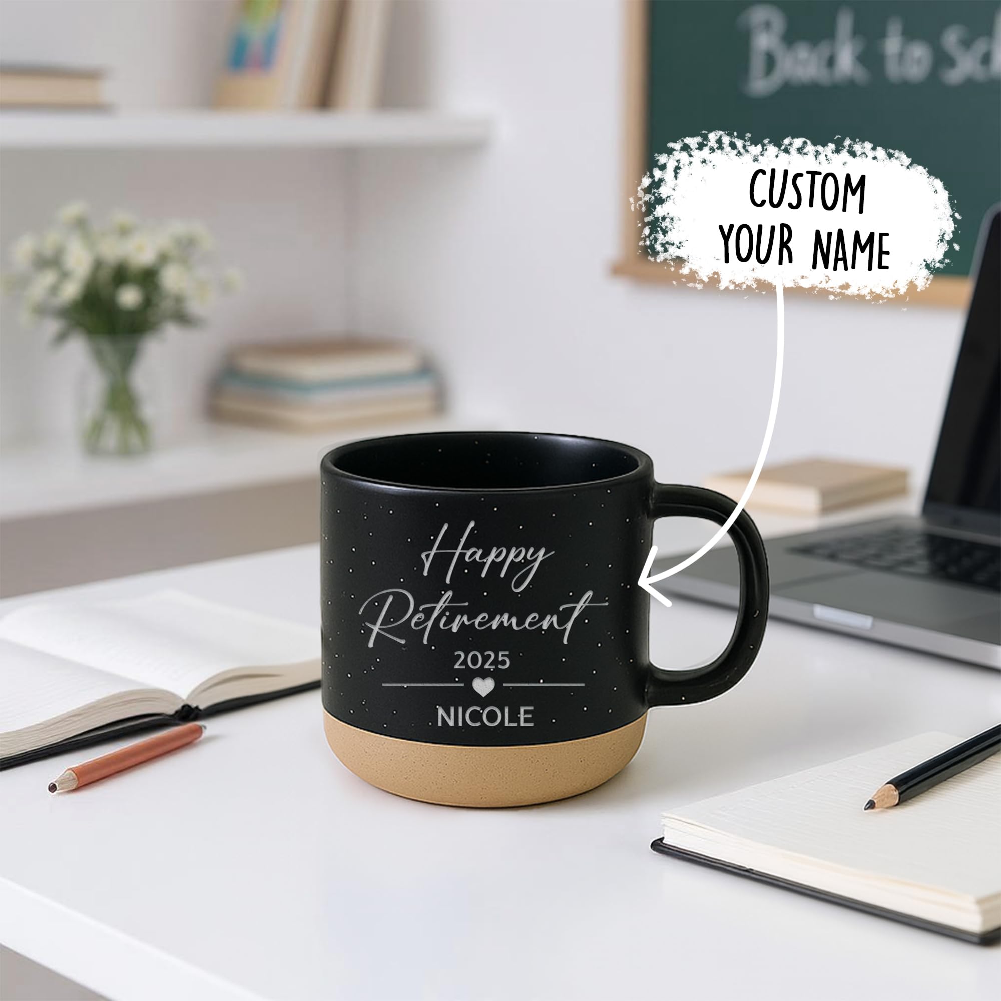 Personalized Engraved Retired Mug - Custom Ceramic Coffee Cup 12oz, Unique Retirement Gift for Men or Women, Funny Personalized Retirement Gifts Idea