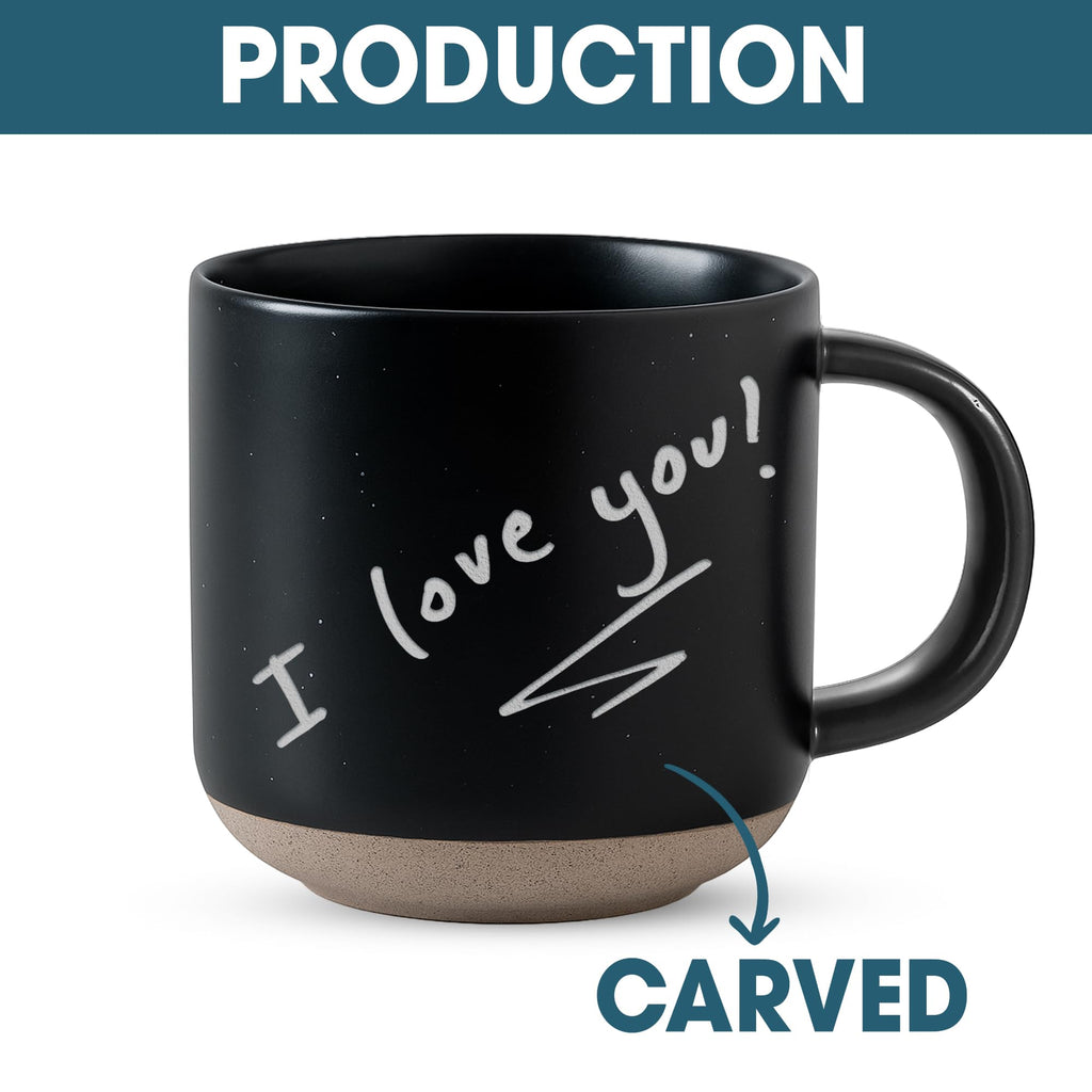 Custom Handwriting Mug 12oz – Personalized Engraved Ceramic Coffee Cup Gift