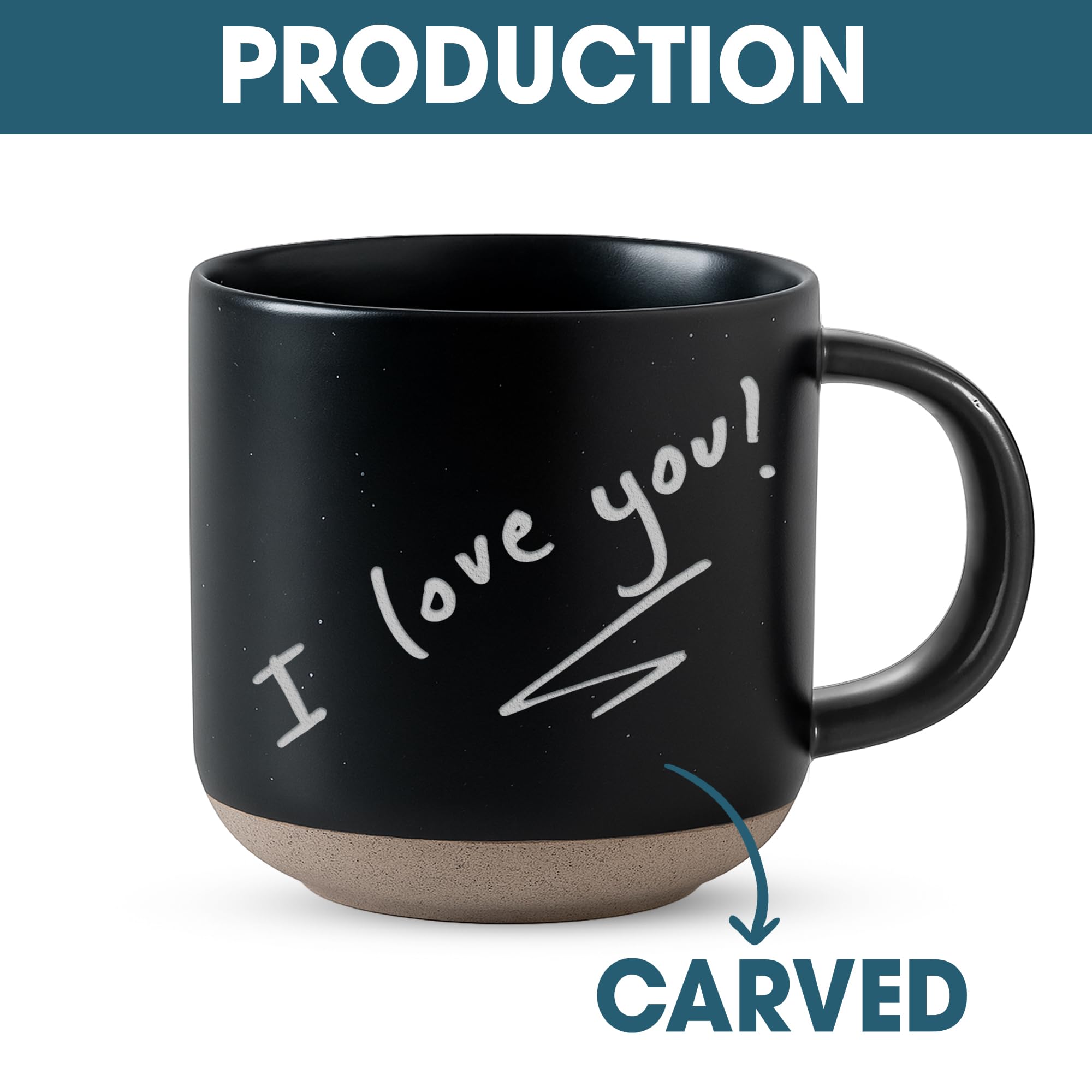 Custom Handwriting Mug 12oz – Personalized Engraved Ceramic Coffee Cup Gift