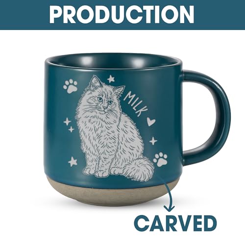 Custom Pet Engraved Mug - Personalized Ceramic Coffee Cup with Dog or Cat Photo and Name, Memorial Gift, Unique Pet Lover Keepsake