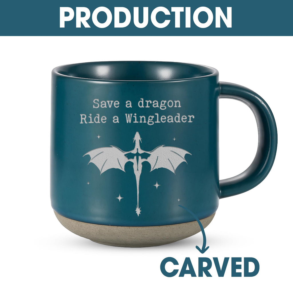 Engraved Wingleader Mug - Dragon Rider Inspired Coffee Cup, Bookish Fantasy Drinkware 12OZ, Unique Reader Present for Fans