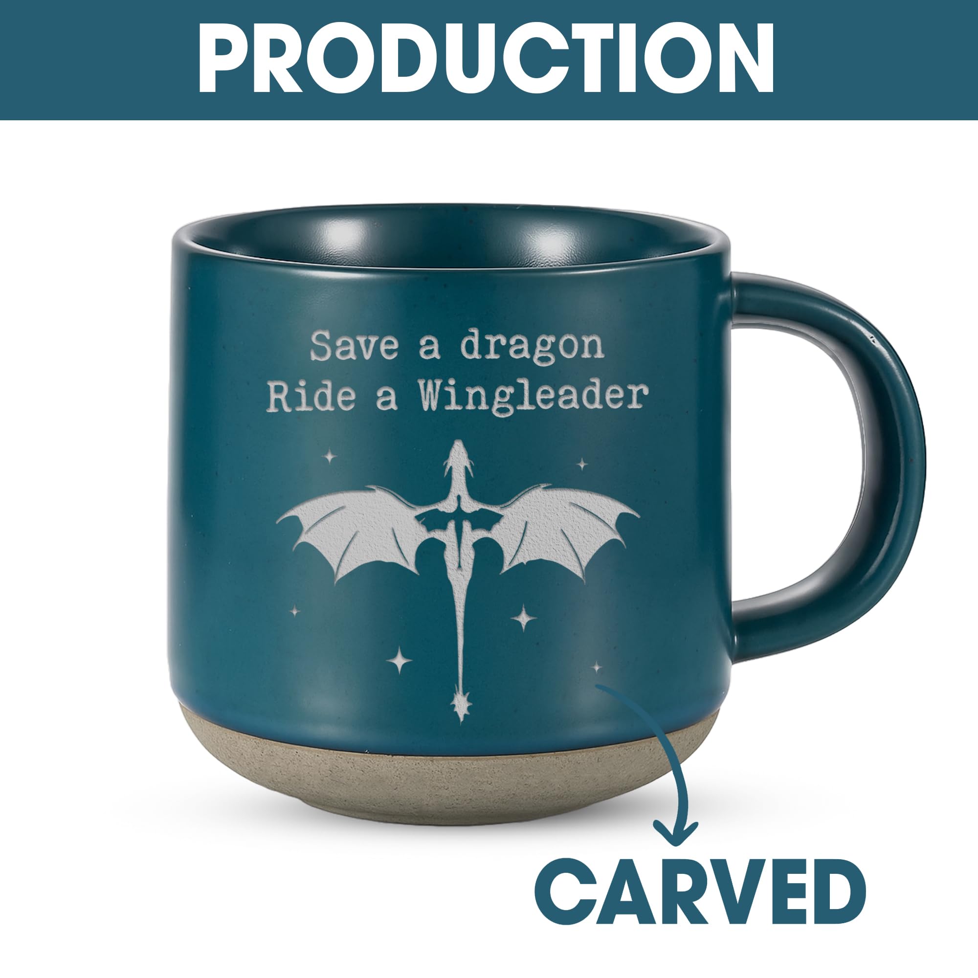 Engraved Wingleader Mug - Dragon Rider Inspired Coffee Cup, Bookish Fantasy Drinkware 12OZ, Unique Reader Present for Fans