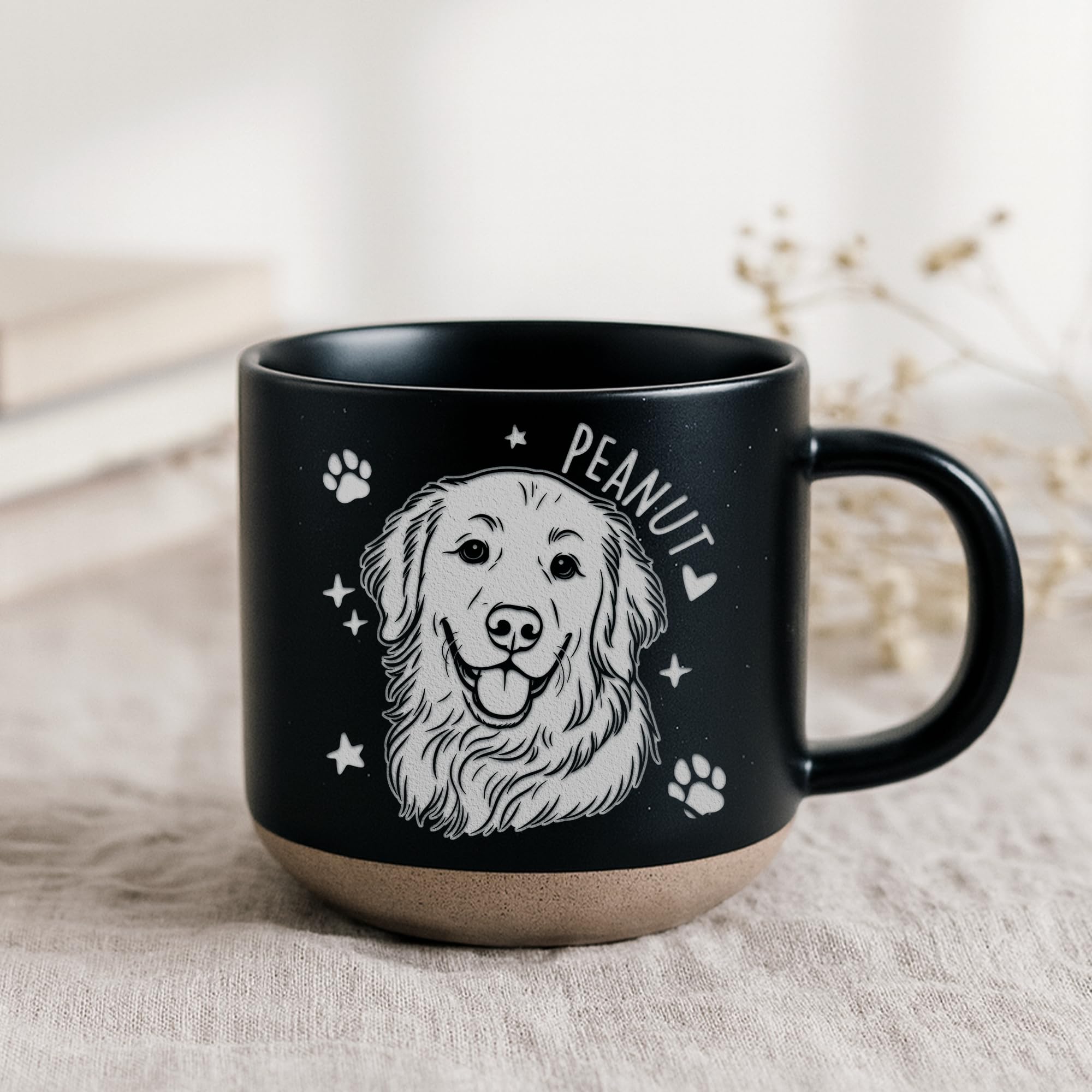 Custom Pet Engraved Mug - Personalized Ceramic Coffee Cup with Dog or Cat Photo and Name, Memorial Gift, Unique Pet Lover Keepsake